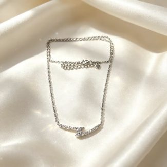 Women’s Trendy Lightning‑Shape CZ Necklace, Perfect Gift