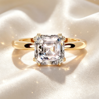 Handcrafted Prong‑Set Asscher Diamond Premium Fine Jewelry Engagement Ring