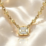 Luxury Lab‑Grown Emerald Diamond Bead Link Yellow Gold Fine Jewelry