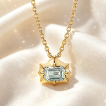 Premium Lab‑Grown Emerald Cut Diamond Star Setting Yellow Gold Fine Jewelry