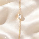 Sleek Boxy Rectangle Bezel Diamond Yellow Gold Bracelet